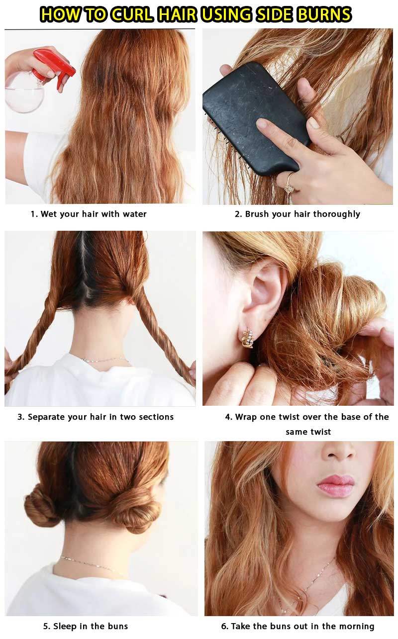 how to curl hair using side burns