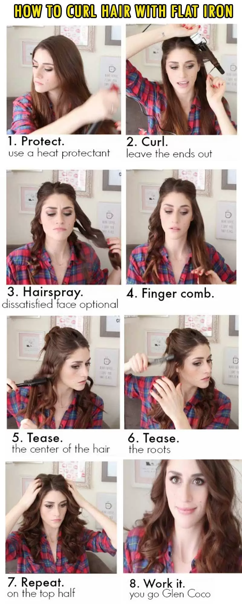 make curly hair with a flat iron