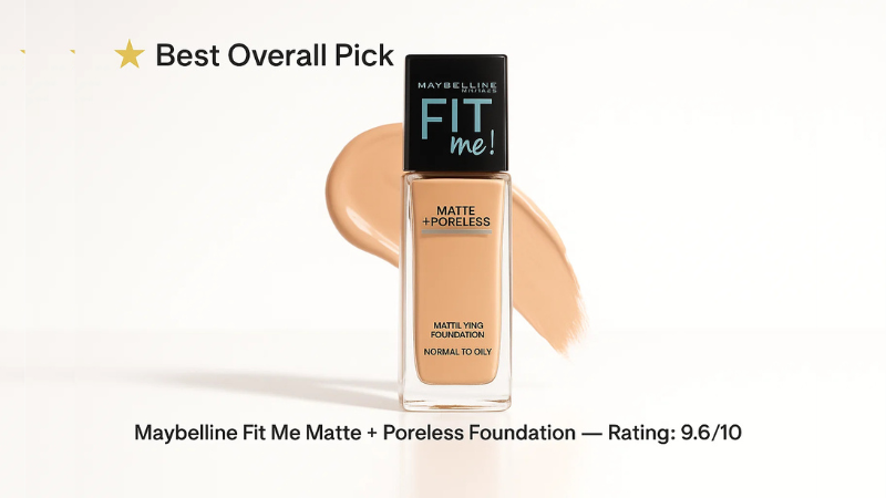 Best Overall Pick – Maybelline Fit Me Matte + Poreless Foundation