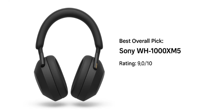 Best Overall Pick: Sony WH-1000XM5