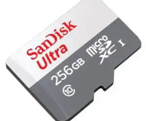 SanDisk 256GB ultra microSDXC UHS I memory card with adapter