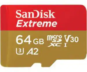 SanDisk 64GB extreme microSDXC UHS-I memory card with adapter