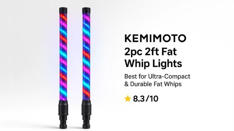 KEMIMOTO 2pc 2ft Fat Whip Lights