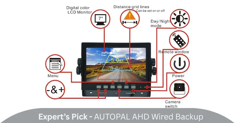 AUTOPAL AHD Wired Backup Camera