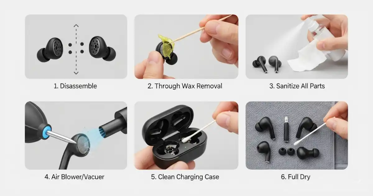 earbuds deep cleaning monthly routine