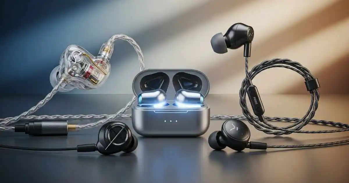 veraity of earphones